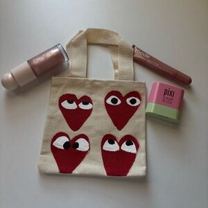 𐙚 Mini Heart Eyes Hand Painted Tote Bag